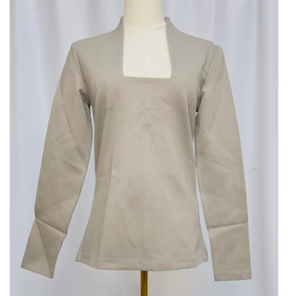 NEW! Kate Spade Saturday Square Neck Jersey Top (Small, Stone)